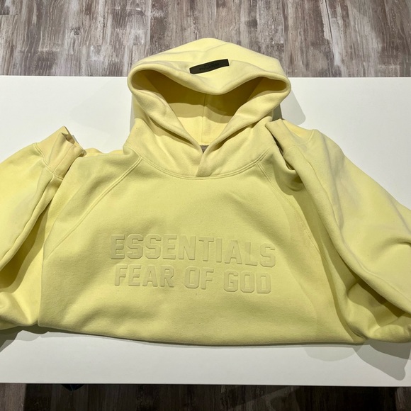 Essentials Fear of God Yellow Hoodie - Picture 1 of 6